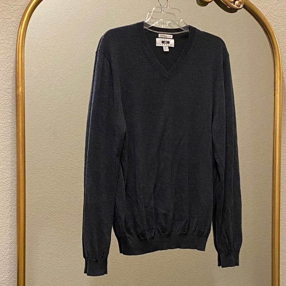 Joseph Abboud Men's Classic Black V-Neck 100% Merino Wool Sweater Size XL - Picture 4 of 9